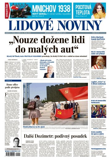 Obálka e-magazínu Lidové noviny 15.10.2022