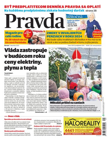 Obálka e-magazínu Pravda 7. 12. 2023