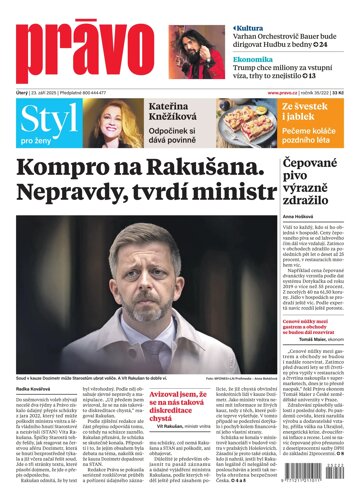 Obálka e-magazínu Deník Právo 23.9.2025
