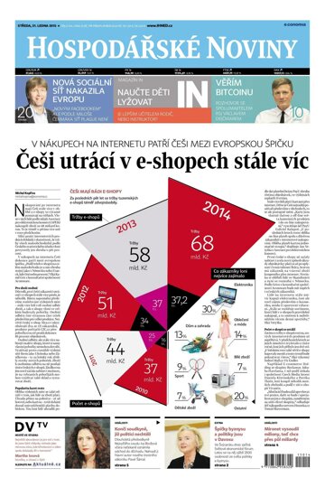 Obálka e-magazínu Hospodářské noviny 014 - 21.1.2015