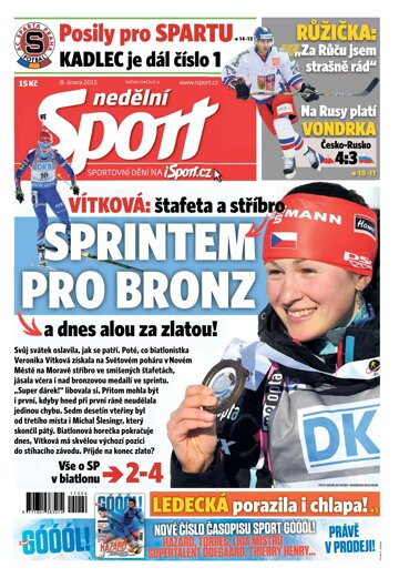 Obálka e-magazínu Nedělní Sport 8.2.2015
