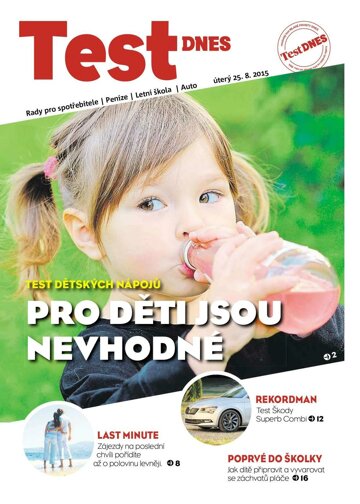 Obálka e-magazínu TEST DNES - 25.8.2015