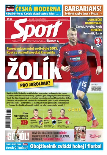 Obálka e-magazínu Sport 8.11.2016