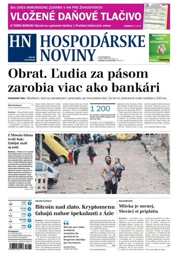 Obálka e-magazínu Hospodárske noviny 06.03.2017