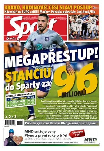 Obálka e-magazínu Sport 18.1.2018