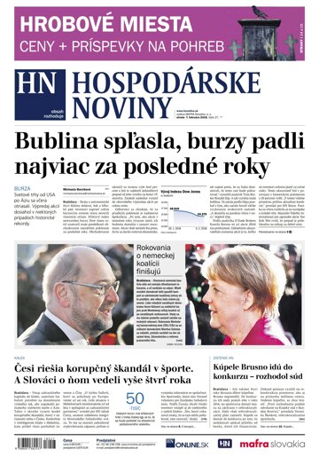 Obálka e-magazínu Hospodárske noviny 07.02.2018