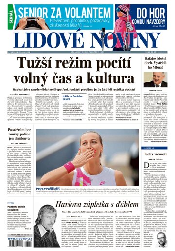 Obálka e-magazínu Lidové noviny 8.10.2020