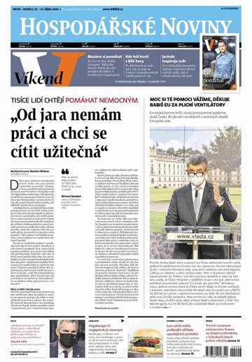 Obálka e-magazínu Hospodářské noviny 206 - 23.10.2020