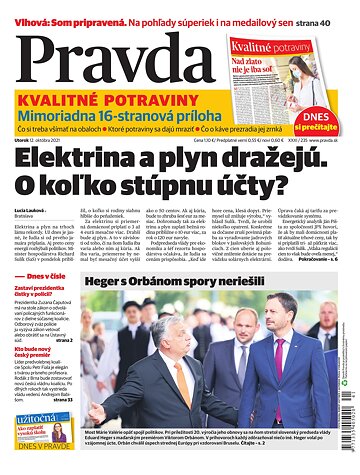 Obálka e-magazínu Pravda 12. 10. 2021