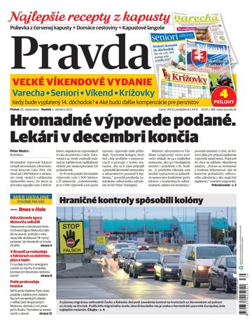 Obálka e-magazínu Pravda 30. 9. 2022