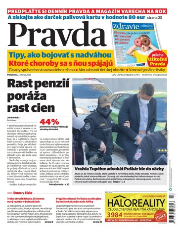 Obálka e-magazínu Pravda 27. 3. 2023