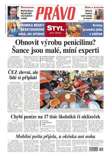 Obálka e-magazínu Deník Právo 24.10.2023