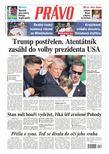 Obálka e-magazínu Deník Právo 15.7.2024