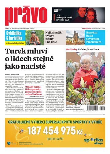 Obálka e-magazínu Deník Právo 24.4.2026