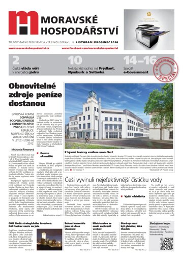 Obálka e-magazínu Moravské hospodářství 12.11.2016