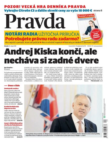 Obálka e-magazínu Pravda 16.5.2018