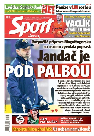 Obálka e-magazínu Sport 23.8.2018