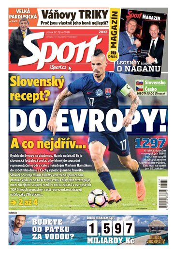 Obálka e-magazínu Sport 12.10.2018