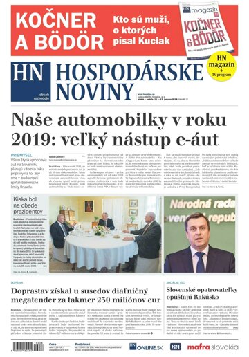 Obálka e-magazínu Hospodárske noviny 11.01.2019