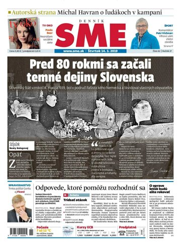 Obálka e-magazínu SME 14.3.2019