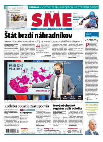 Obálka e-magazínu SME 27-1-2021