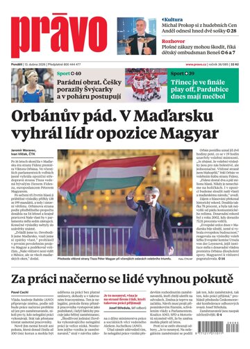 Obálka e-magazínu Deník Právo 13.4.2026