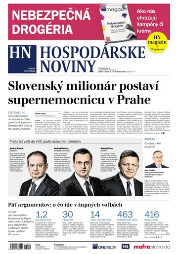 Obálka e-magazínu Hospodárske noviny 03.11.2017