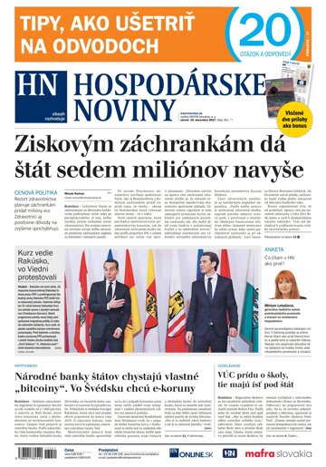 Obálka e-magazínu Hospodárske noviny 19.12.2017