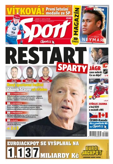 Obálka e-magazínu Sport 5.1.2018