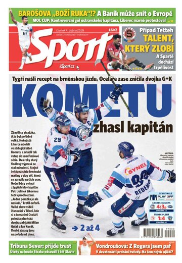 Obálka e-magazínu Sport 4.4.2019