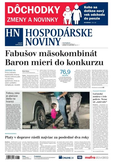 Obálka e-magazínu Hospodárske noviny 15.04.2019