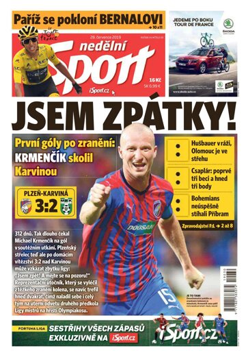 Obálka e-magazínu Nedělní Sport 28.7.2019