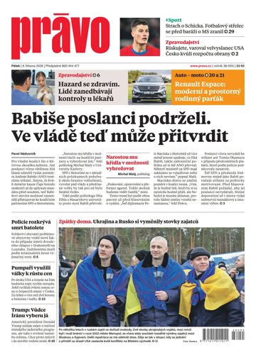 Obálka e-magazínu Deník Právo 6.3.2026