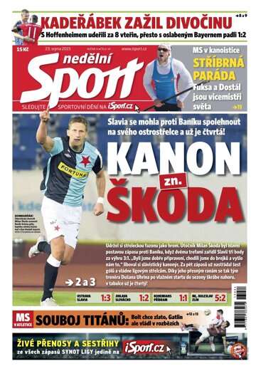 Obálka e-magazínu Nedělní Sport 23.8.2015