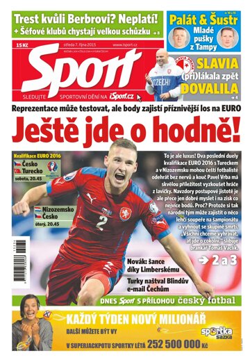 Obálka e-magazínu Sport 7.10.2015