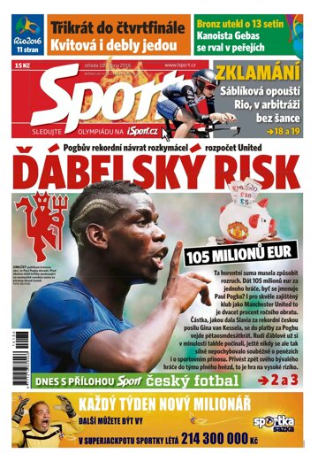 Obálka e-magazínu Sport 10.8.2016