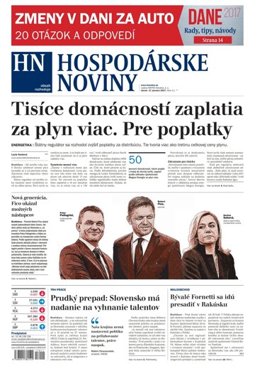 Obálka e-magazínu Hospodárske noviny 17.01.2017