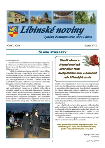 Obálka e-magazínu Libinské noviny 72