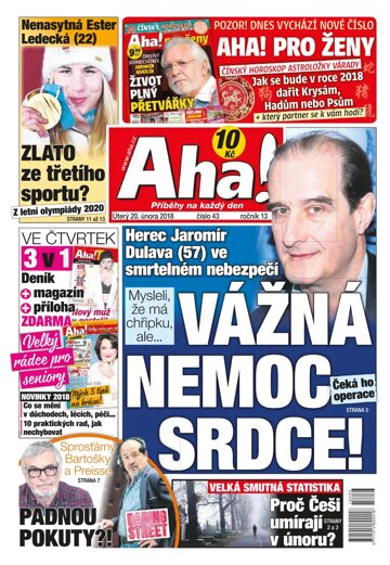 Obálka e-magazínu AHA! 20.2.2018