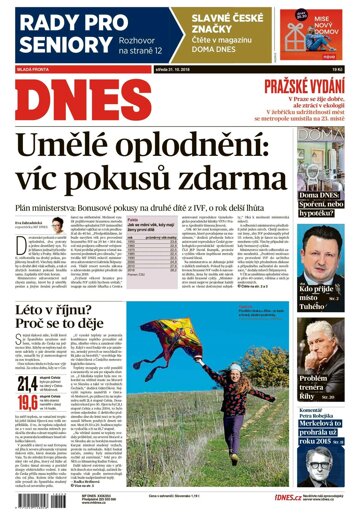 Obálka e-magazínu MF Dnes 31.10.2018