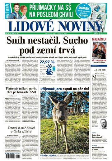 Obálka e-magazínu Lidové noviny 22.3.2019