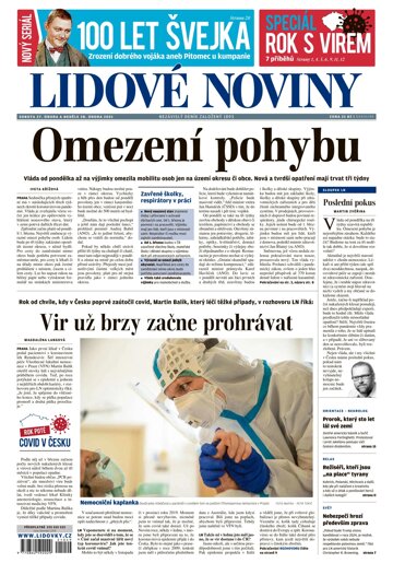 Obálka e-magazínu Lidové noviny 27.2.2021