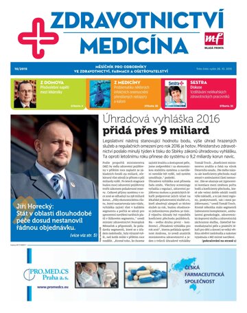 Obálka e-magazínu Zdravotnictví a medicína 10/2015
