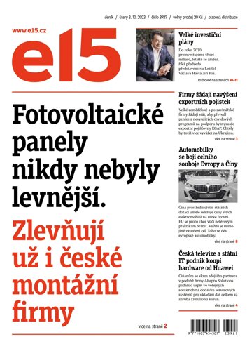 Obálka e-magazínu E15 3.10.2023