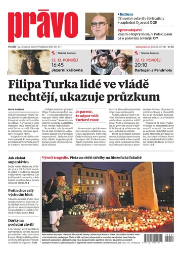 Obálka e-magazínu Deník Právo 22.12.2025