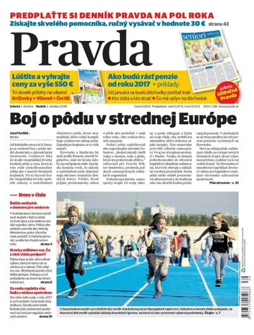 Obálka e-magazínu Pravda 1. 10. 2016