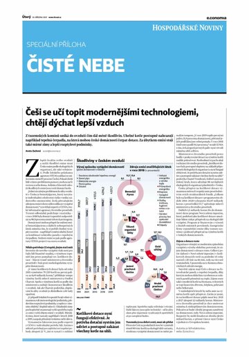 Obálka e-magazínu Hospodářské noviny - příloha 062 - 30.3.2021 Čisté nebe