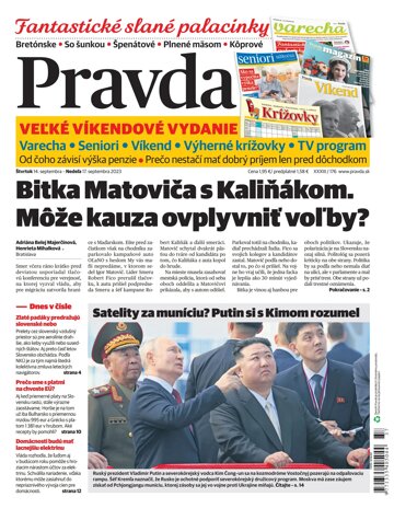 Obálka e-magazínu Pravda 14. 9. 2023