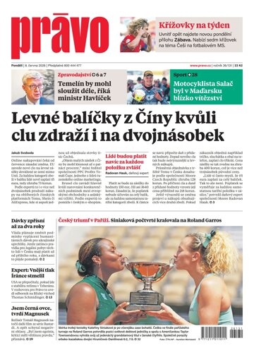 Obálka e-magazínu Deník Právo 8.6.2026
