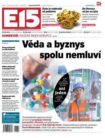 Obálka e-magazínu E15 28.1.2016